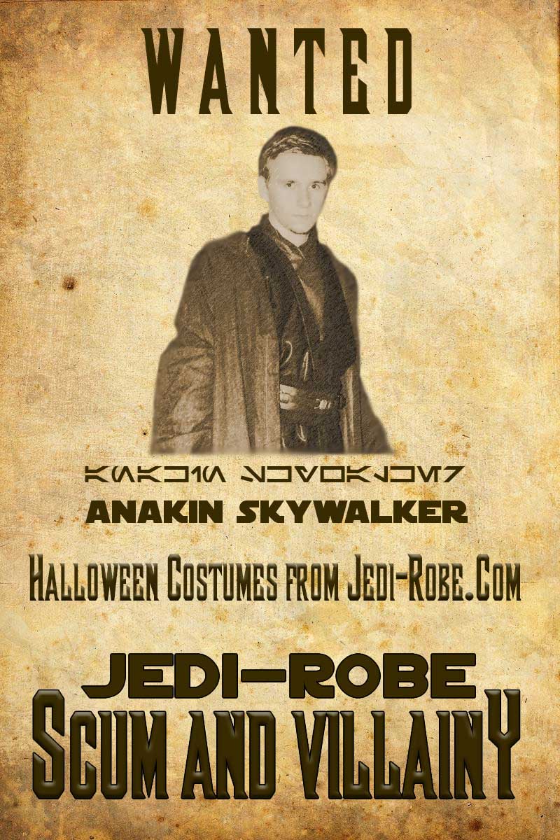 Star Wars Anakin Skywalker Halloween Costumes from Jedi-Robe.com